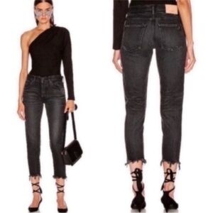 Moussy  Staley 28
Distressed Raw Hem in Black Wash